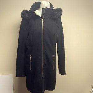 T tahari  black wool coat